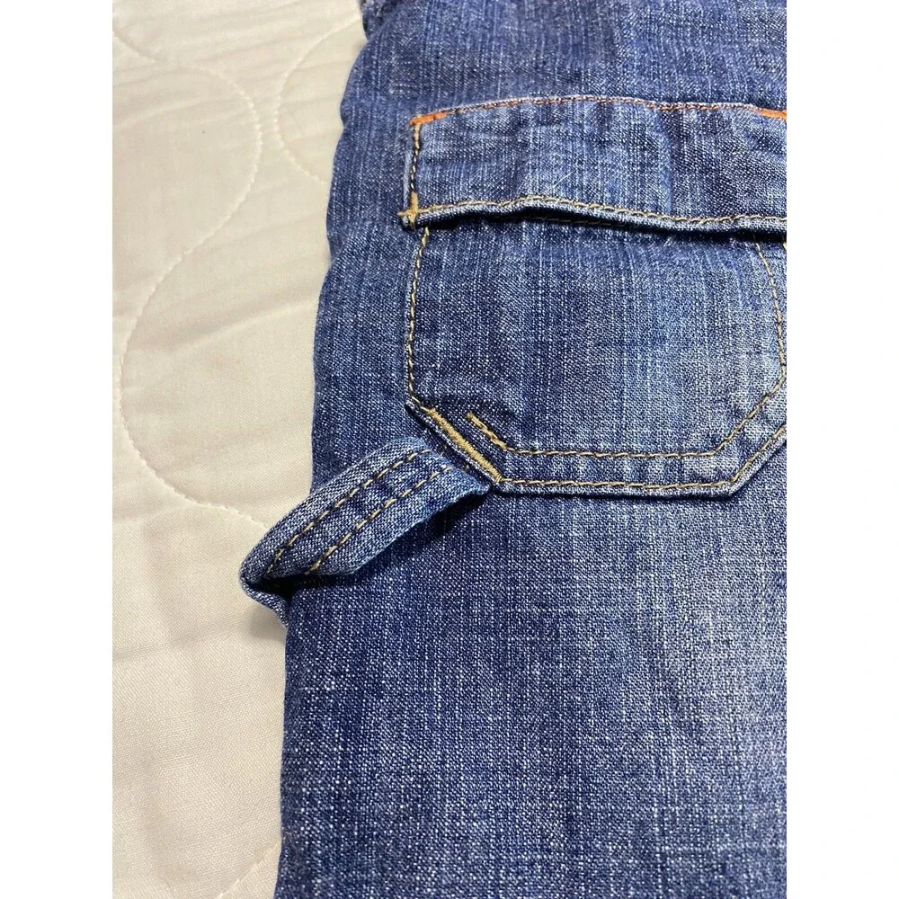 OshKosh BGosh Overalls 6 month Plaid Lined Vestbak Denim Snap USA Vtg. EUC